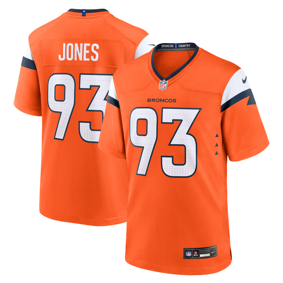 D.J. Jones Denver Broncos Game Jersey - Orange