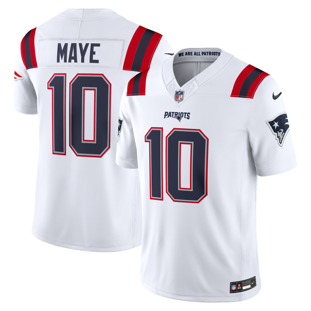 Drake Maye New England Patriots Vapor F.U.S.E. Stitched Limited Jersey - White