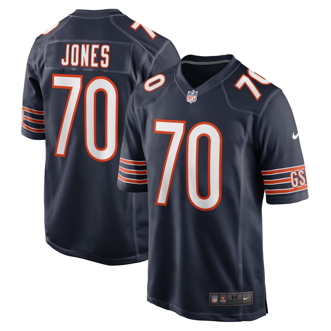Braxton Jones Chicago Bears Game Jersey - Navy