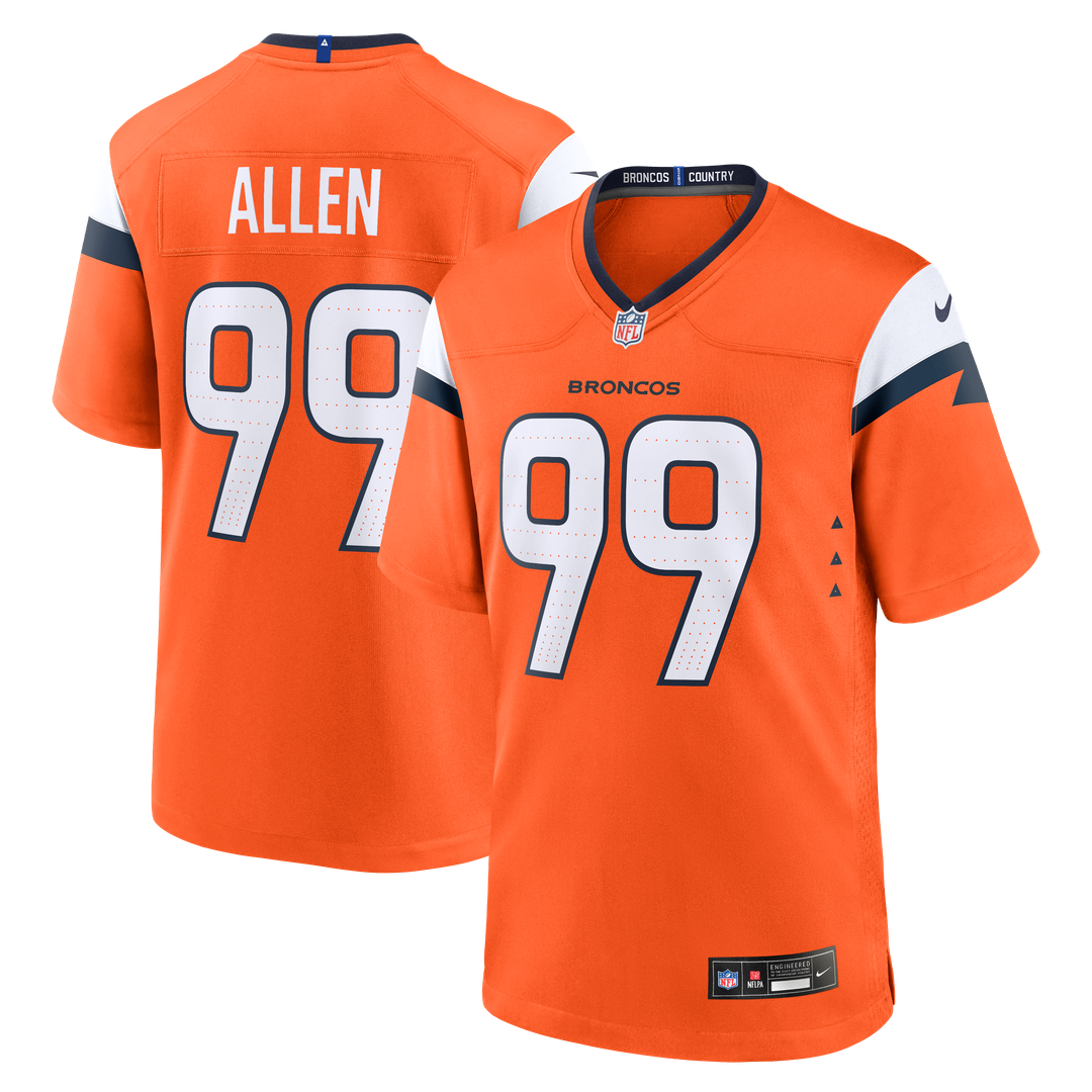 Zach Allen Denver Broncos Game Jersey - Orange