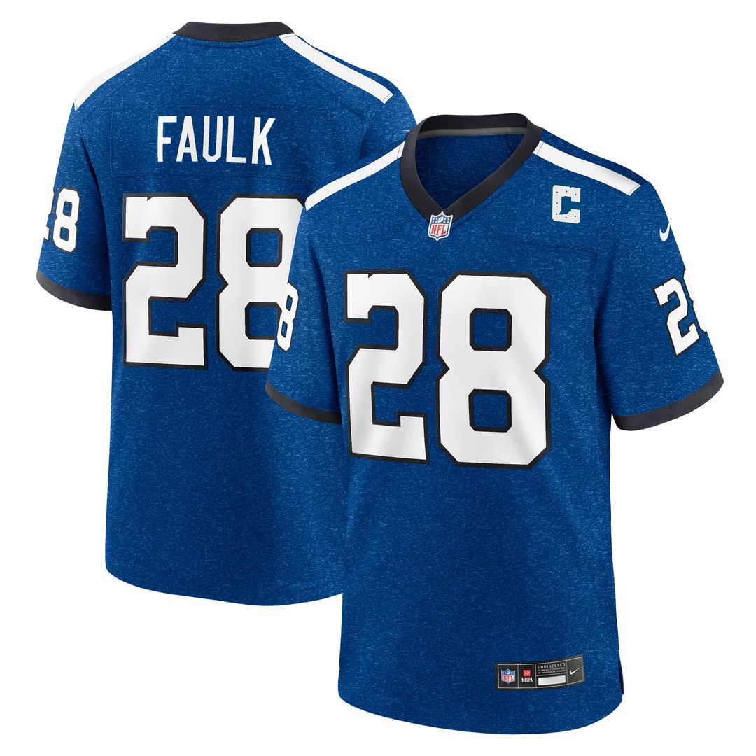 Marshall Faulk Indianapolis Colts Alternate Game Jersey - Blue