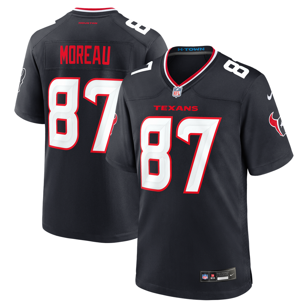 Foster Moreau Houston Texans Game Jersey - Navy