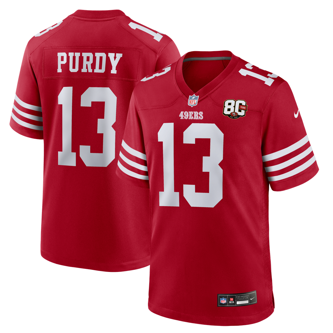Brock Purdy San Francisco 49ers 80th Anniversary Game Jersey - Scarlet