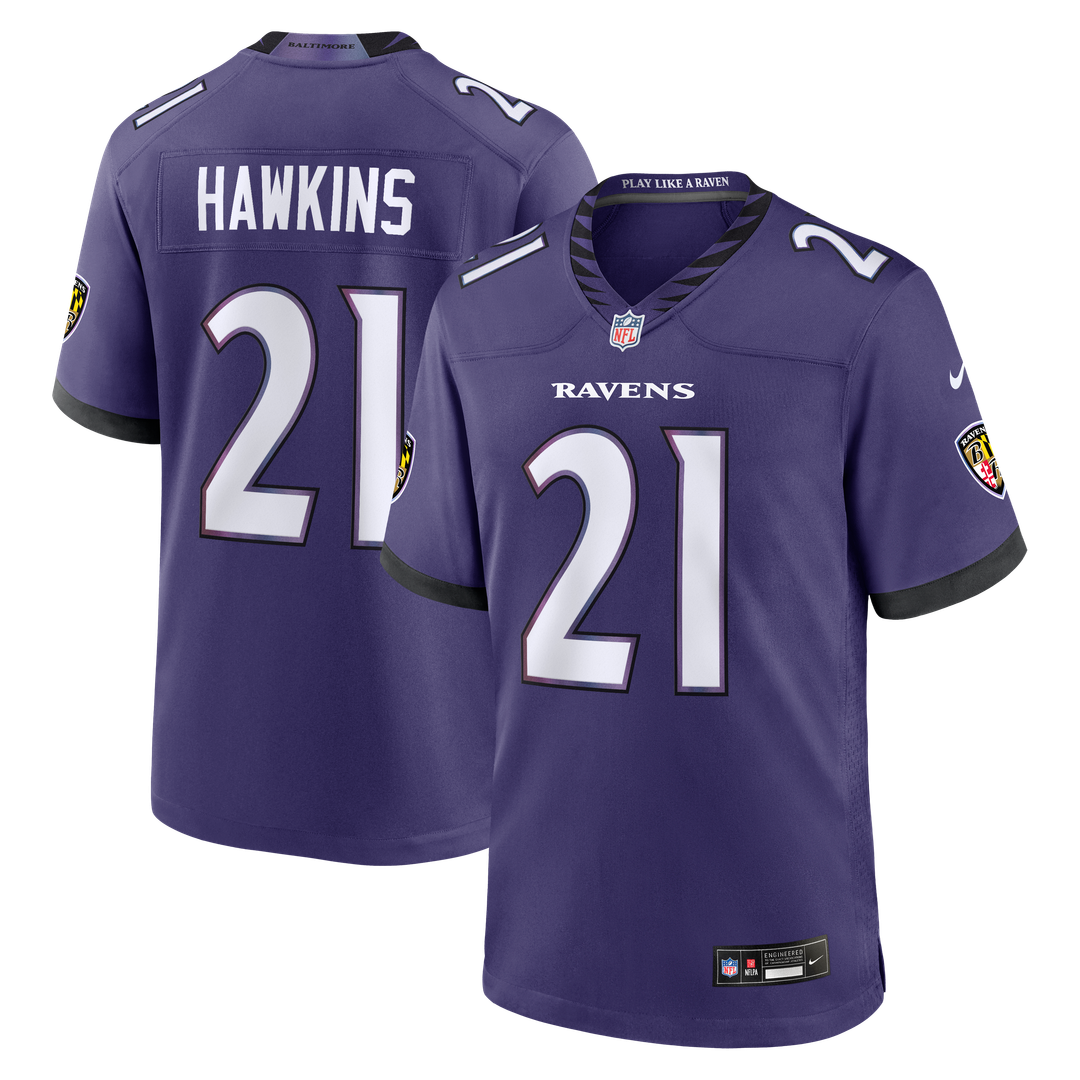 Jaylinn Hawkins Baltimore Ravens Game Jersey - Purple