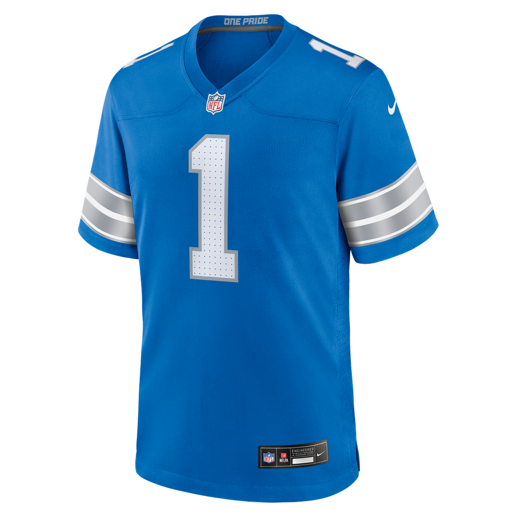 Number 1 Dad Detroit Lions Game Jersey - Blue