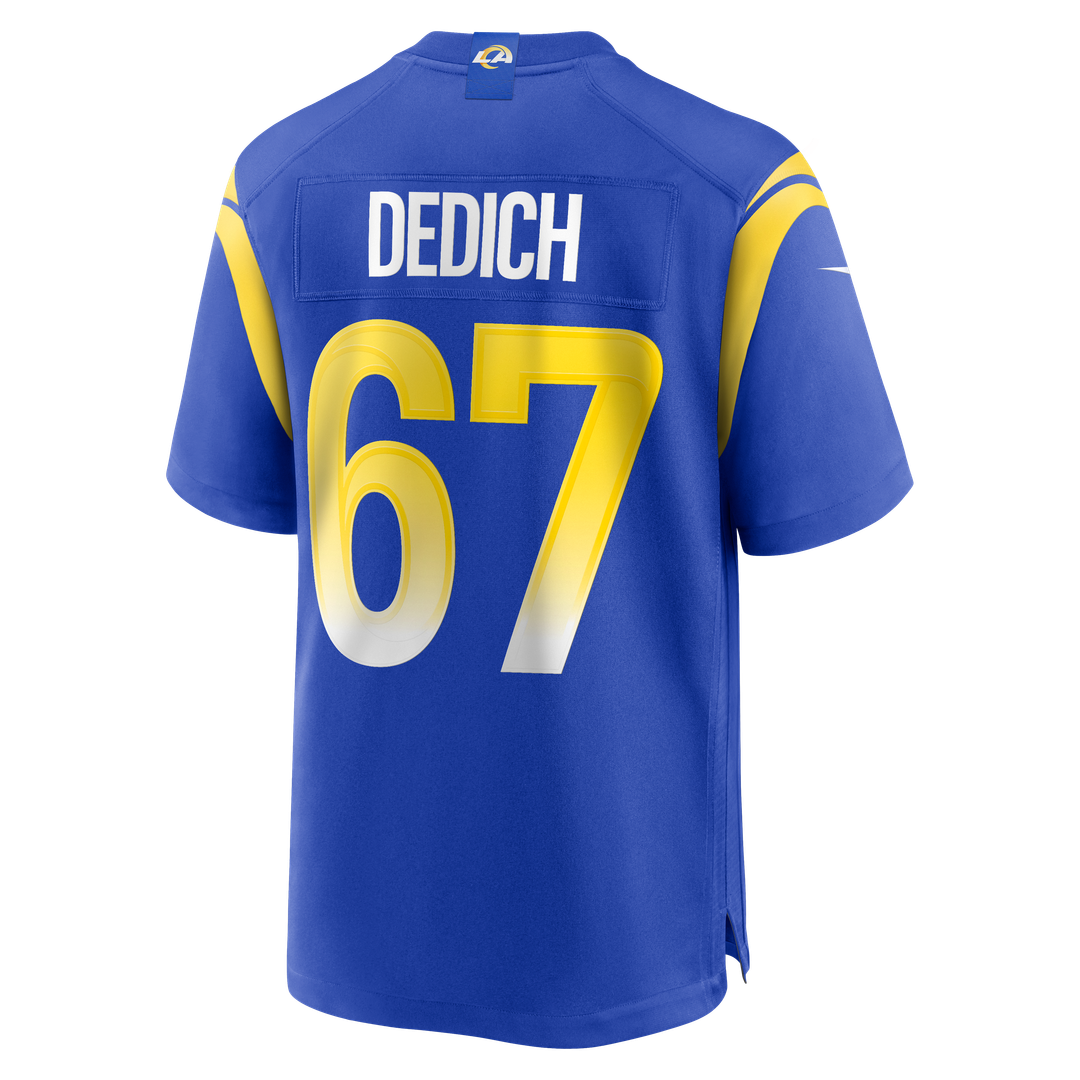 Justin Dedich Los Angeles Rams Game Jersey - Royal Blue