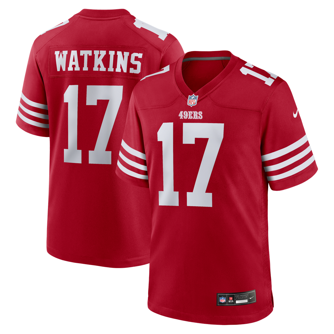 Jordan Watkins San Francisco 49ers Game Jersey - Scarlet