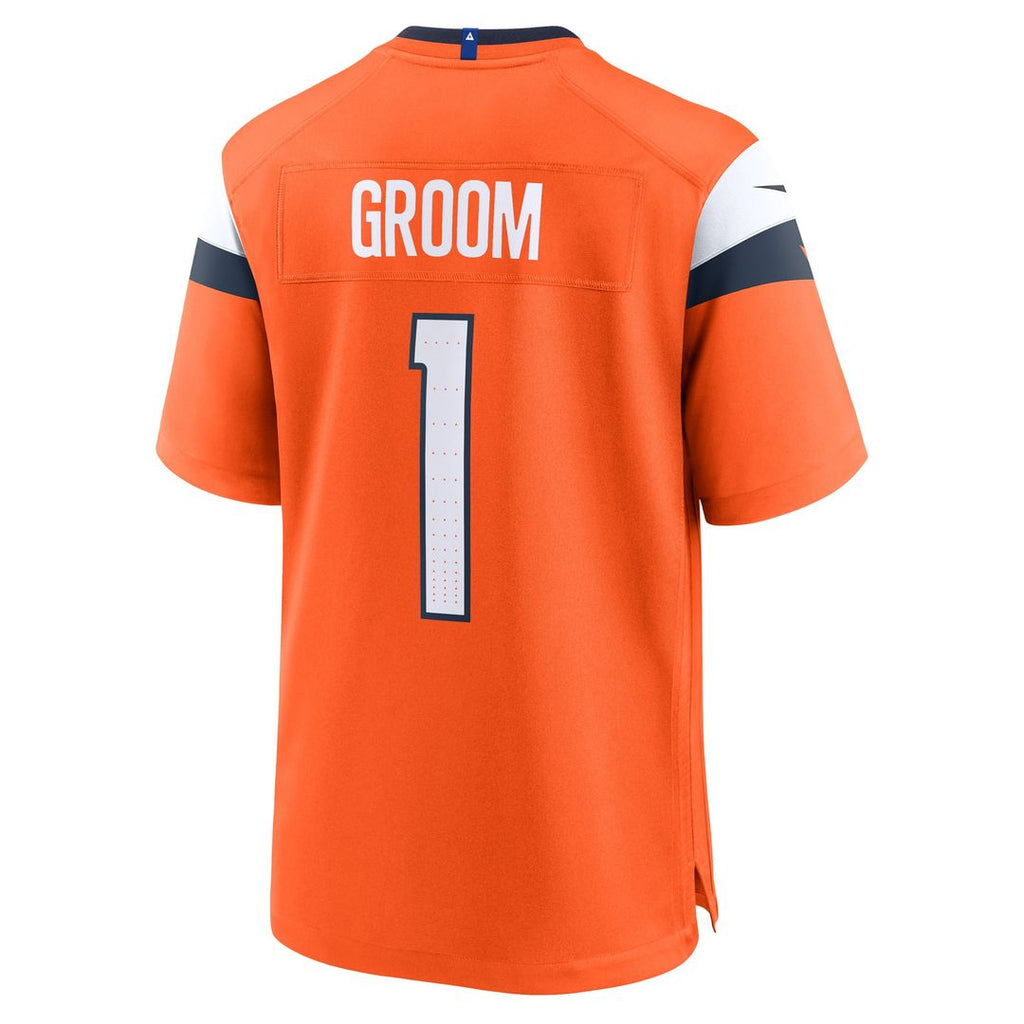 Number 1 Groom Denver Broncos Game Jersey - Orange