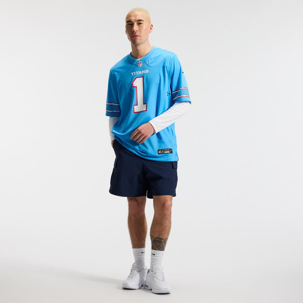 Cameron Ward Tennessee Titans Game Jersey - Light Blue