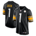 Number 1 Groom Pittsburgh Steelers Game Jersey - Black