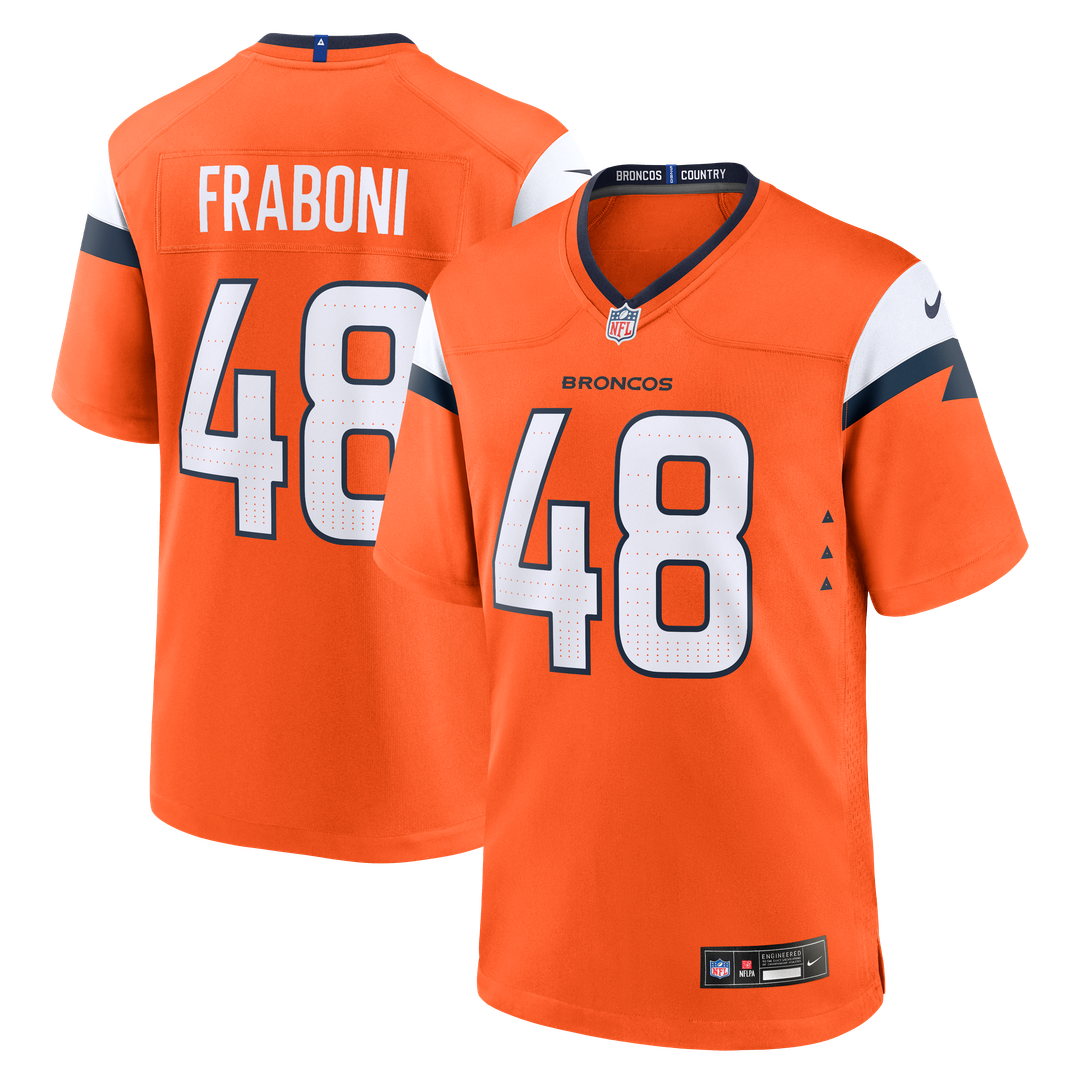 Mitchell Fraboni Denver Broncos Game Jersey - Orange