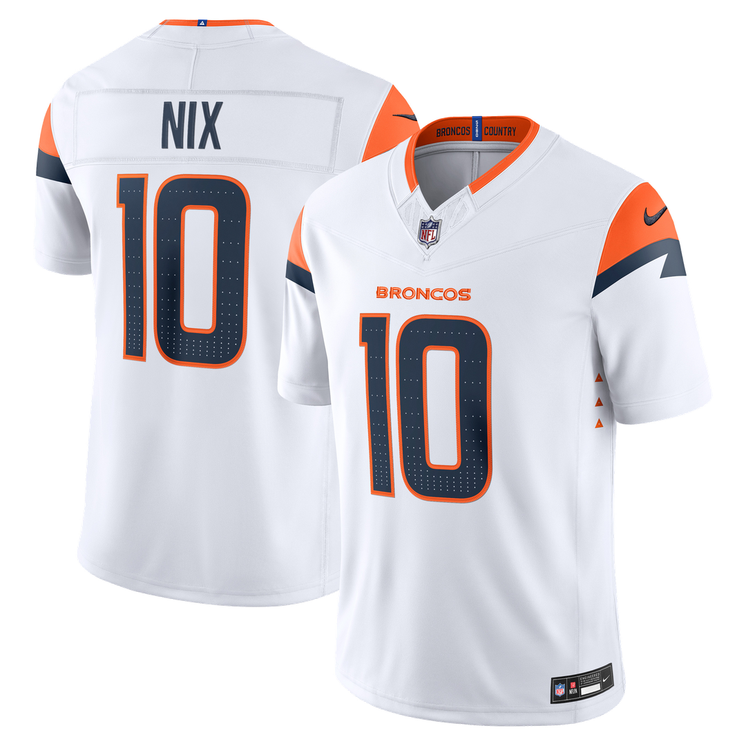 Bo Nix Denver Broncos Vapor F.U.S.E. Stitched Limited Jersey - White