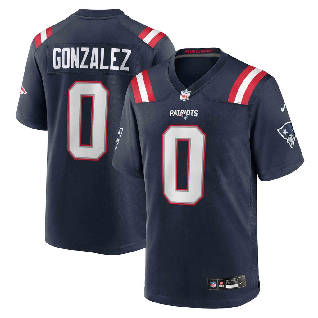 Christian Gonzalez New England Patriots Game Jersey - Navy