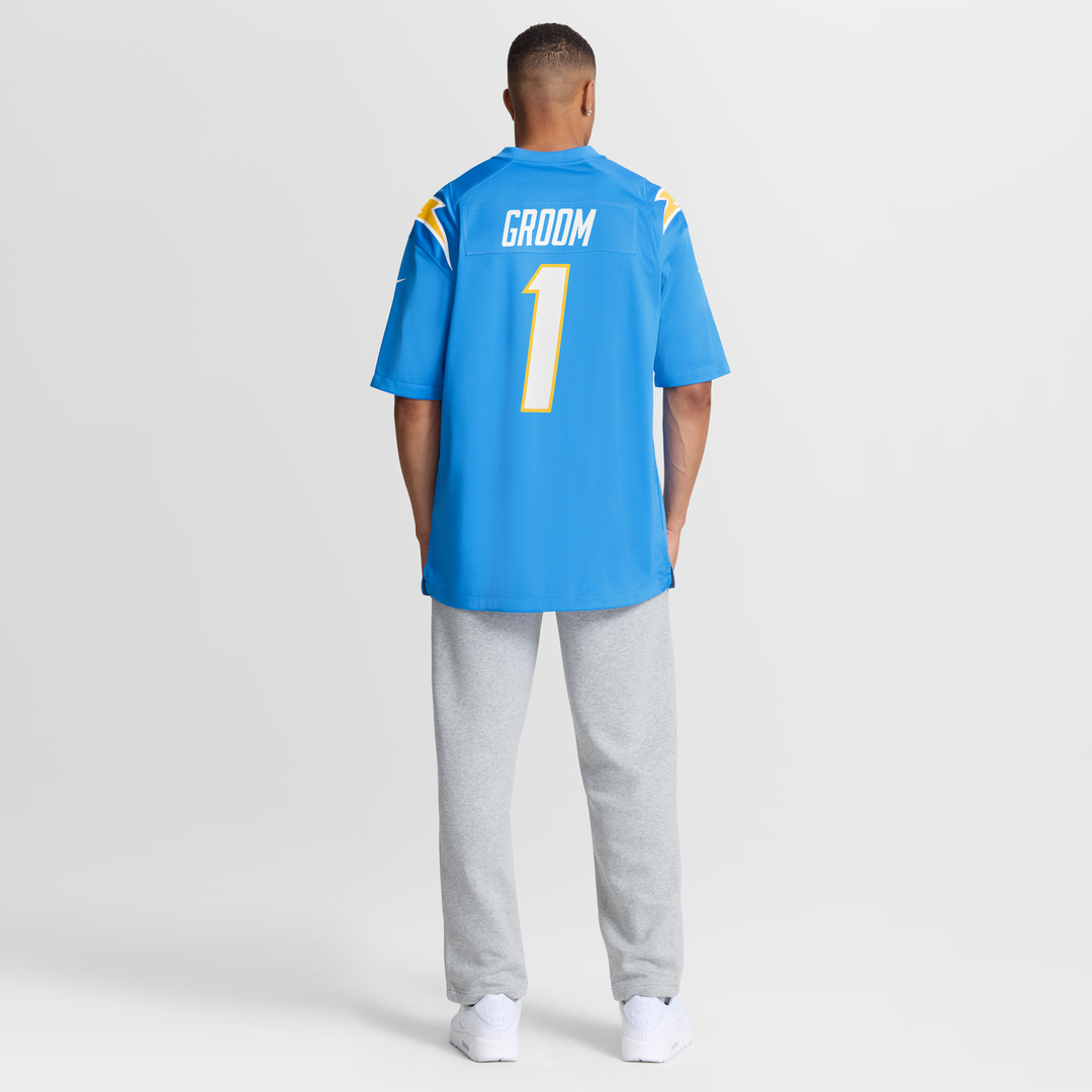 Number 1 Groom Los Angeles Chargers Game Jersey - Powder Blue