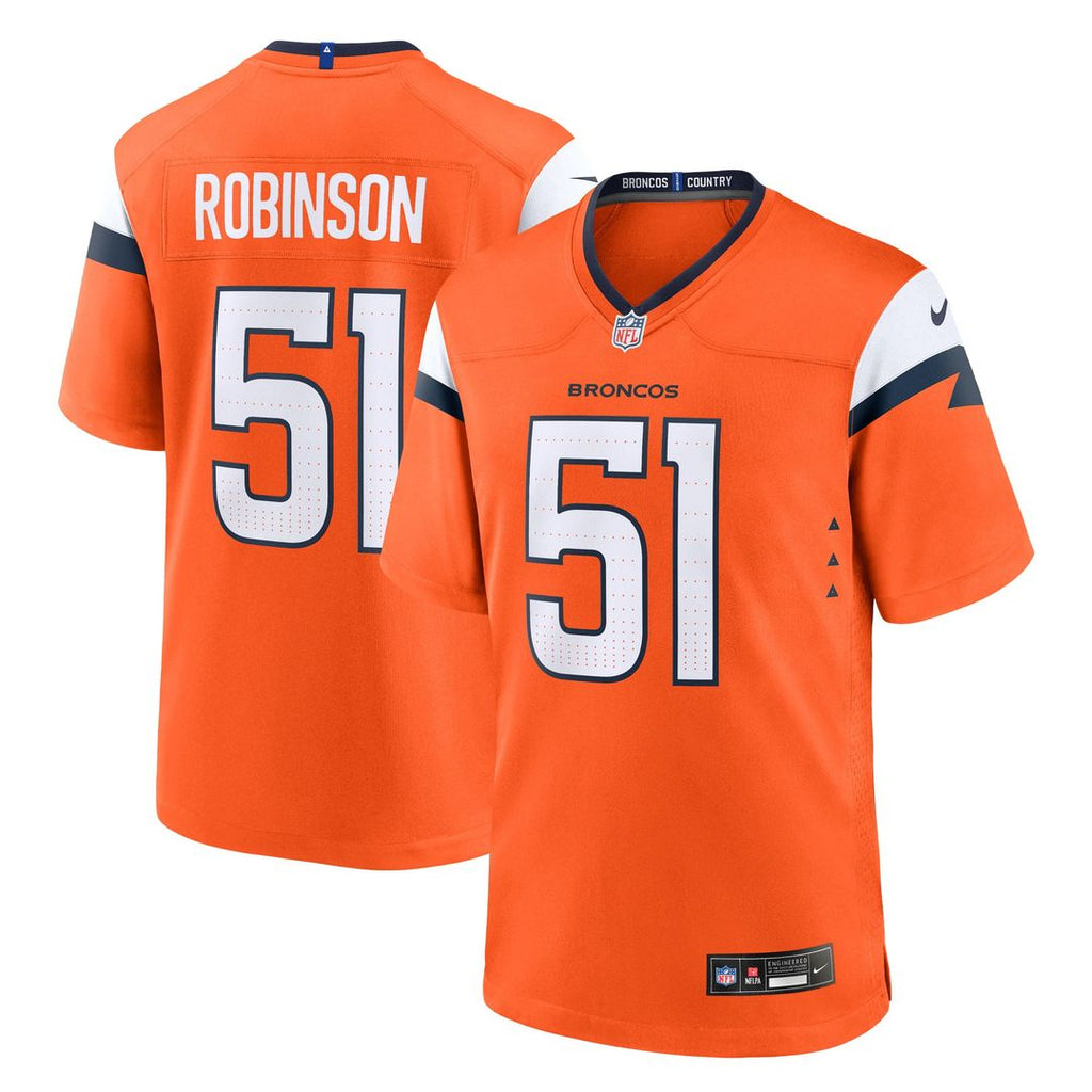 Que Robinson Denver Broncos Game Jersey - Orange