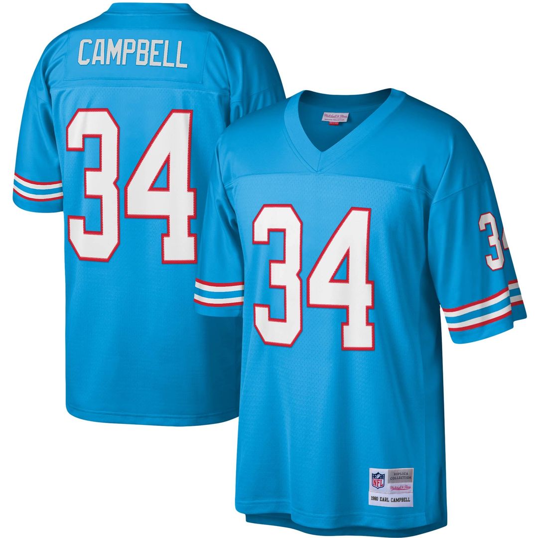 Earl Campbell Houston Oilers Legacy Replica Jersey - Light Blue