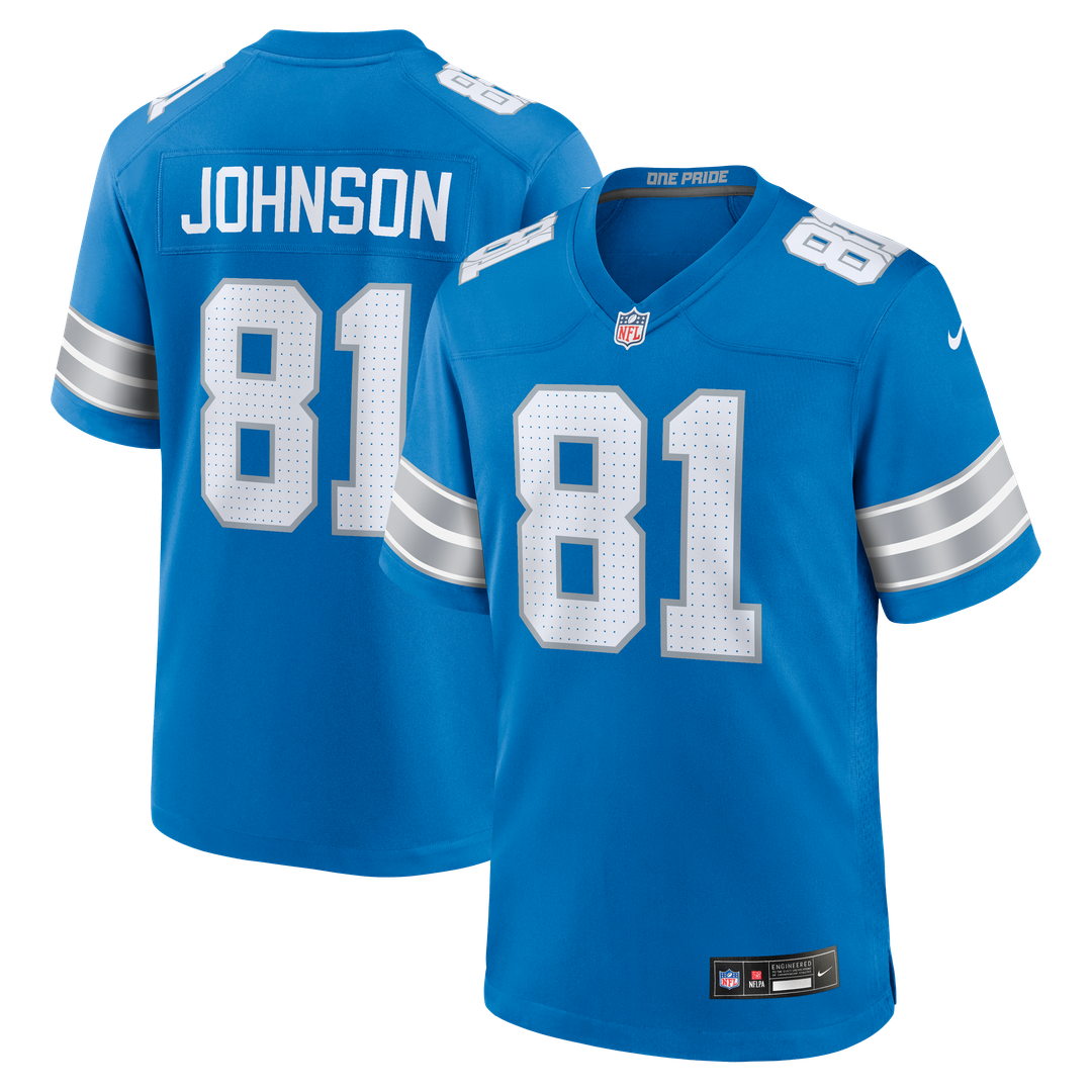 Calvin Johnson Detroit Lions Team Game Jersey - Blue