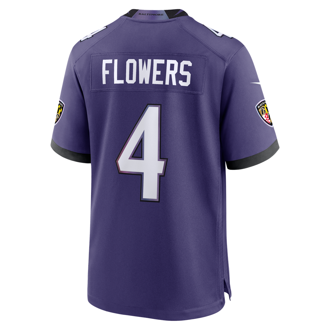 Zay Flowers Baltimore Ravens Game Jersey - Purple