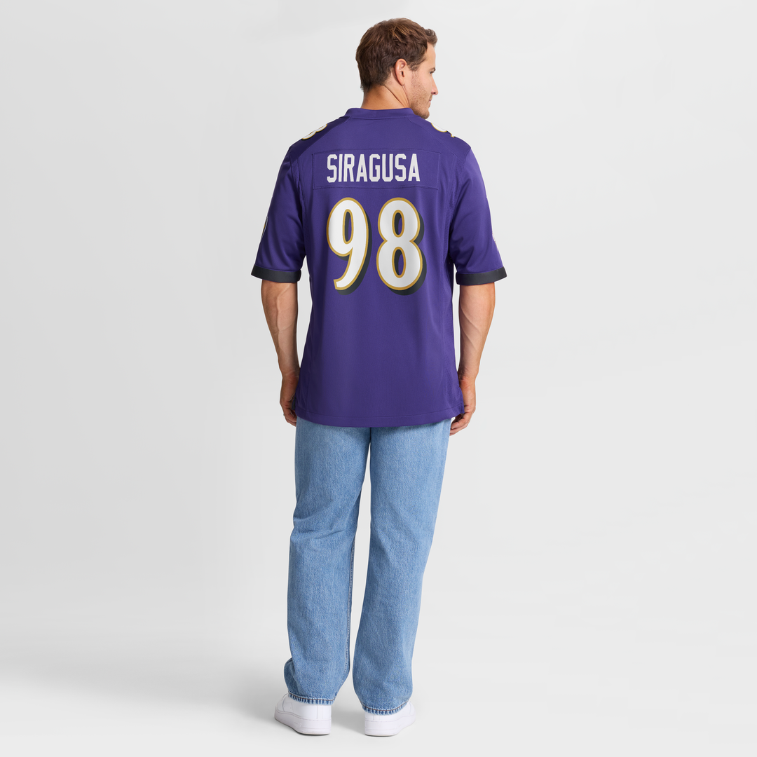 Tony Siragusa Baltimore Ravens Game Jersey - Purple