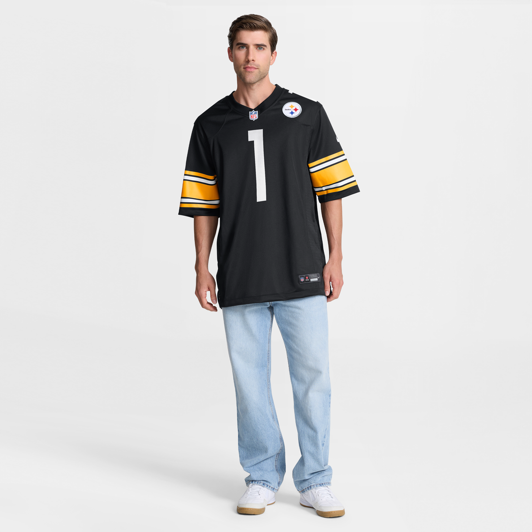 Number 1 Groom Pittsburgh Steelers Game Jersey - Black