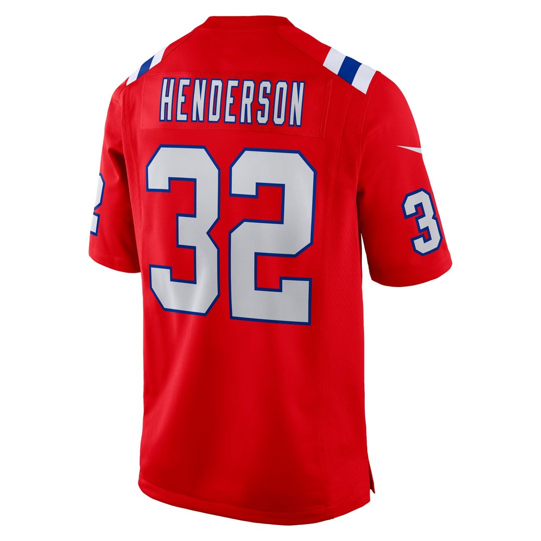 TreVeyon Henderson New England Patriots Alternate Game Jersey - Red