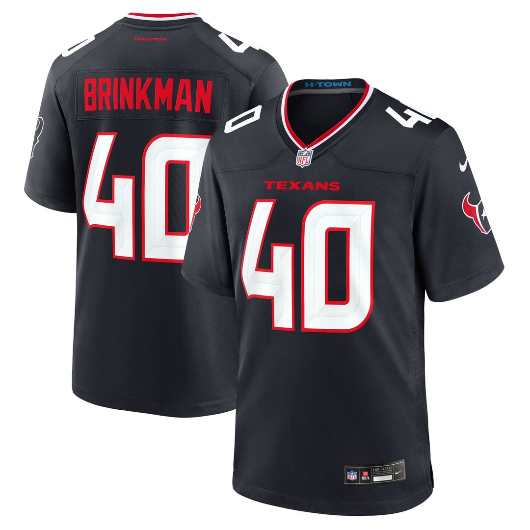 Austin Brinkman Houston Texans Game Jersey - Navy
