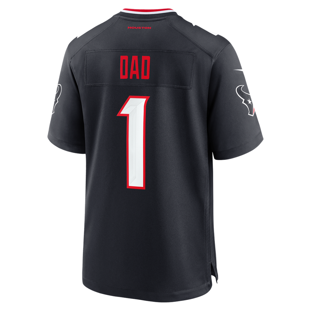 Houston Texans #1 Dad Game Jersey - Navy