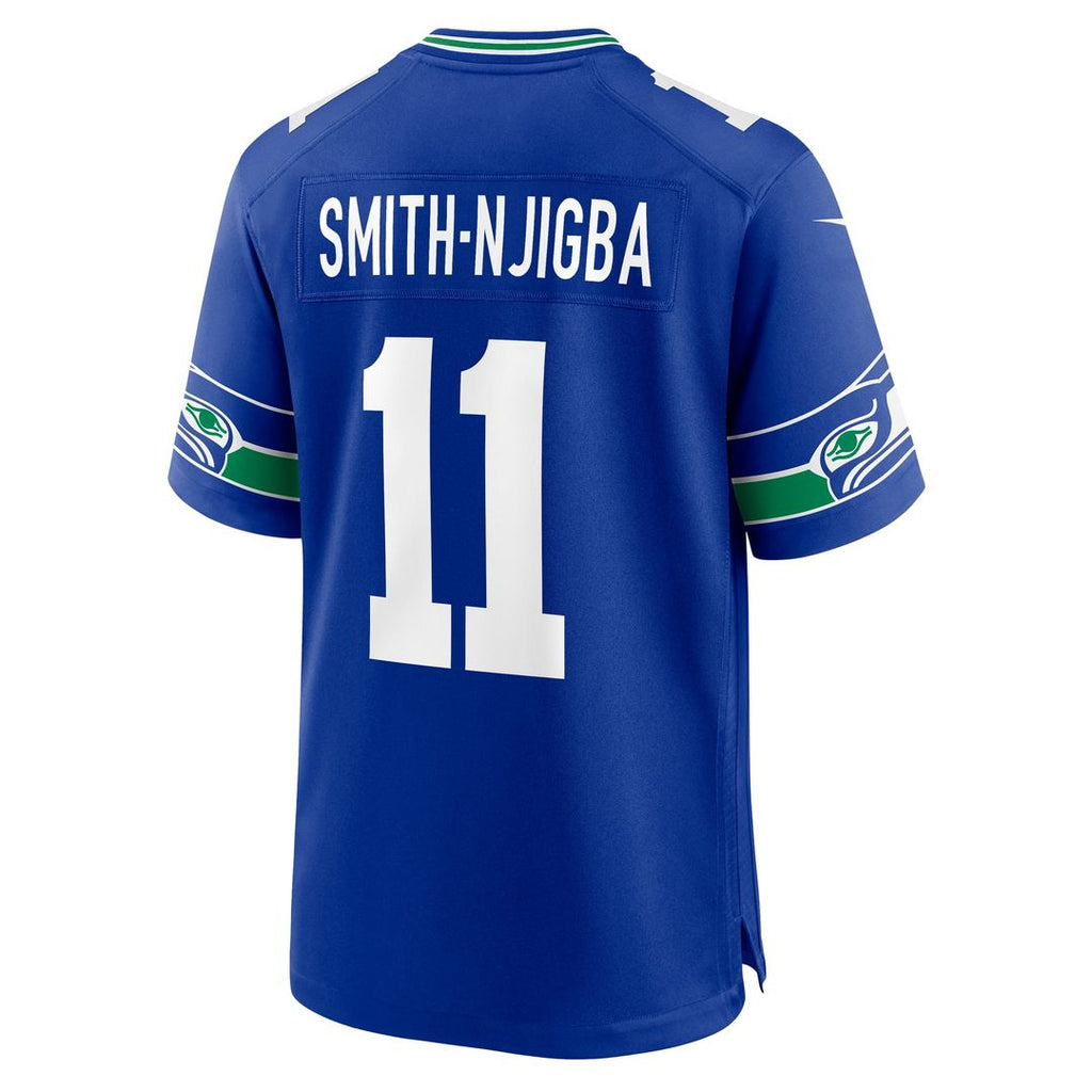 Jaxon Smith-Njigba Seattle Seahawks Throwback Game Jersey - Royal Blue