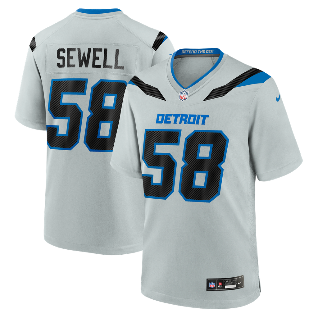 Penei Sewell Detroit Lions 2026 Rivalries Collection Game Jersey - Silver
