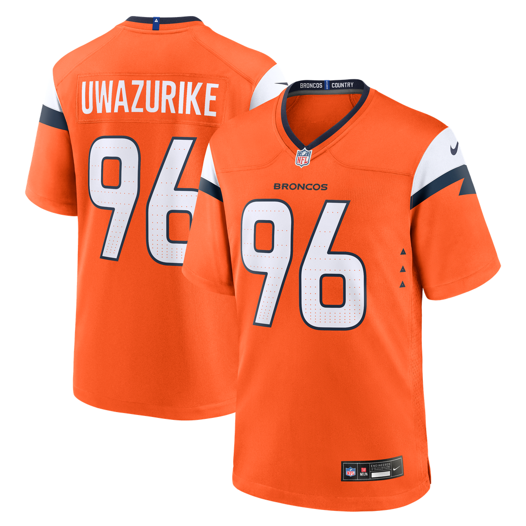 Eyioma Uwazurike Denver Broncos Game Jersey - Orange