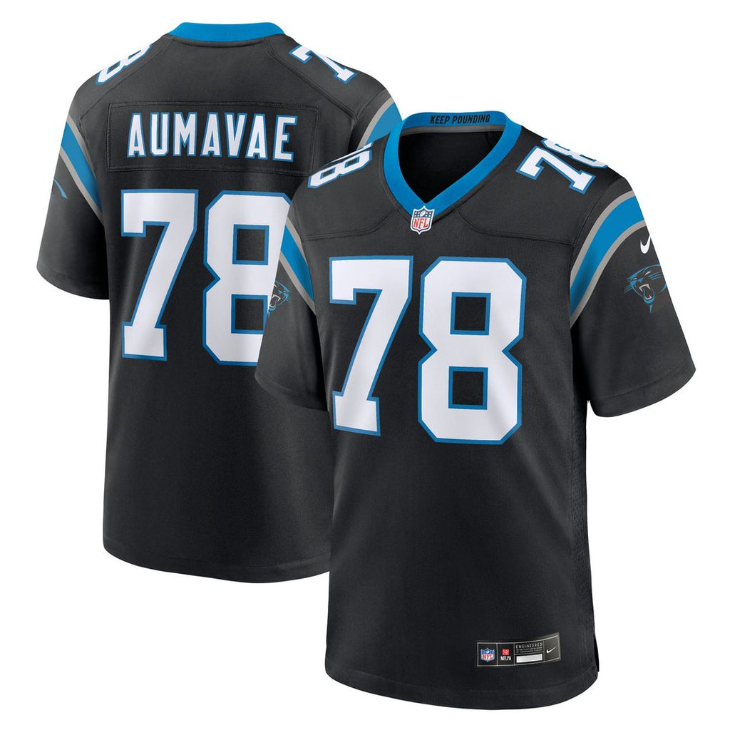 Popo Aumavae Carolina Panthers Game Jersey - Black