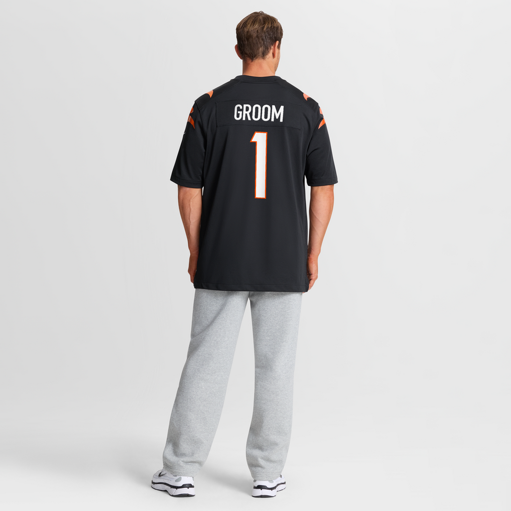 Number 1 Groom Cincinnati Bengals Game Jersey - Black