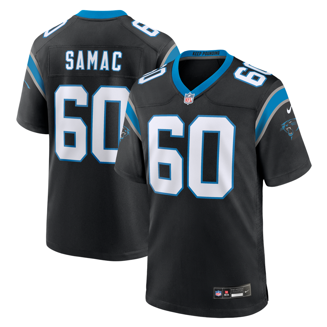 Nick Samac Carolina Panthers Game Jersey - Black