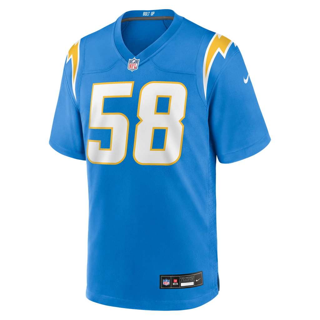 Tae Crowder Los Angeles Chargers Game Jersey - Powder Blue
