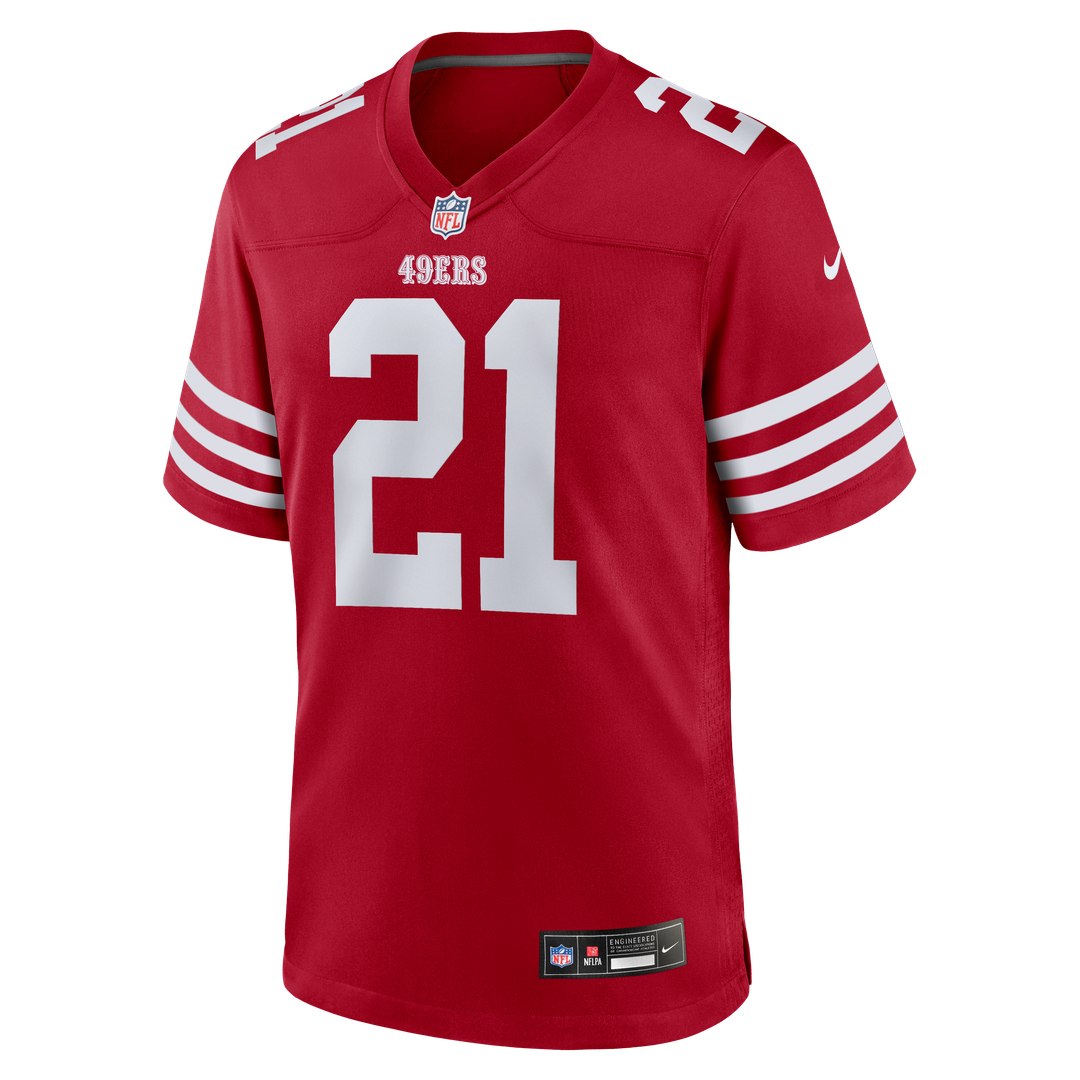 Deion Sanders San Francisco 49ers Game Jersey - Scarlet