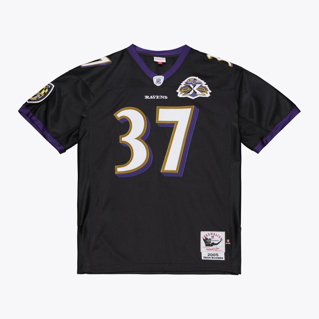 Deion Sanders Baltimore Ravens 2005 Authentic Throwback Jersey - Black