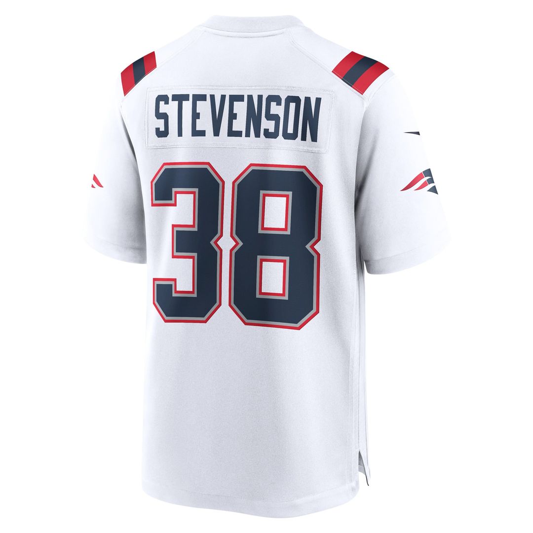 Rhamondre Stevenson New England Patriots Game Jersey - White