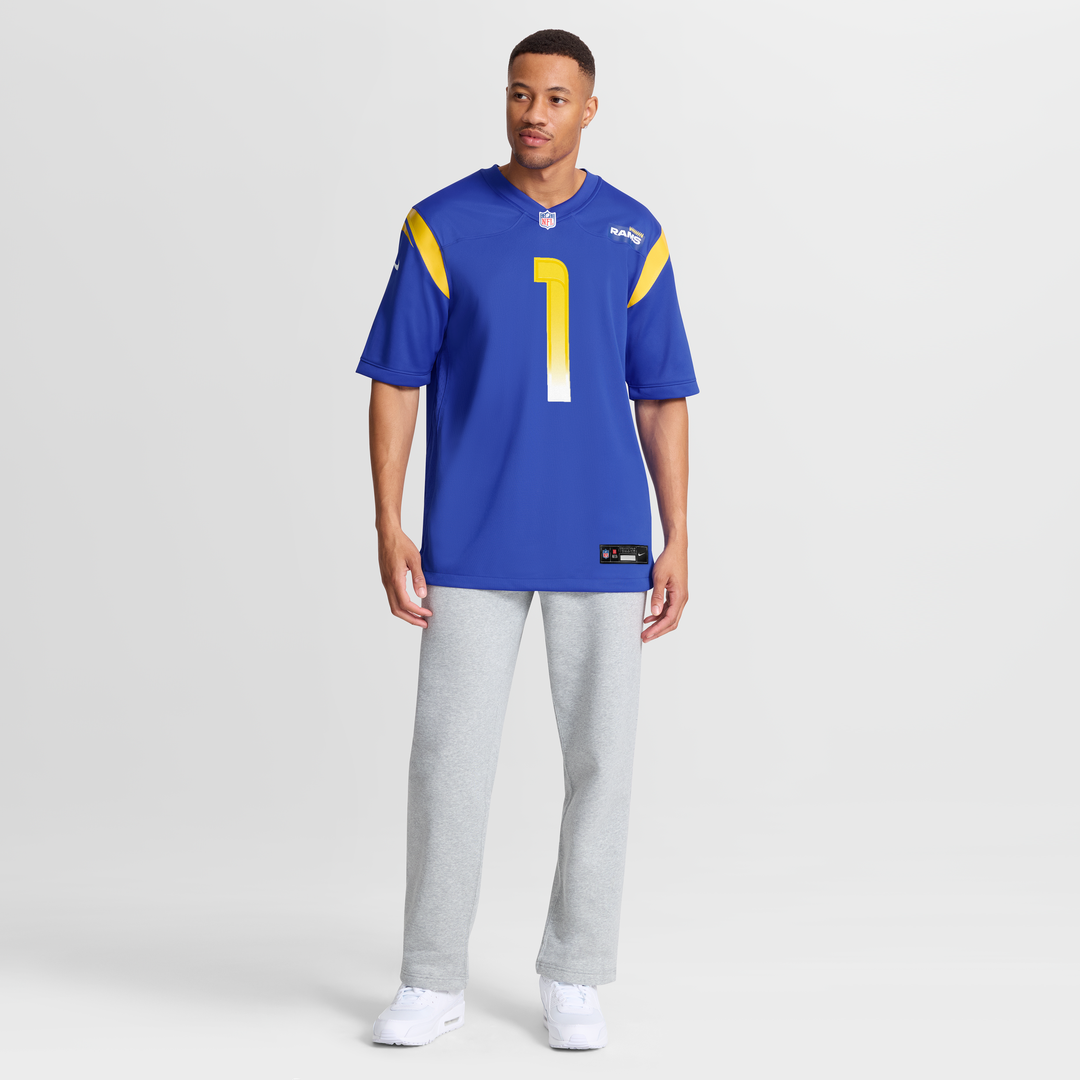 Number 1 Dad Los Angeles Rams Game Jersey - Royal Blue