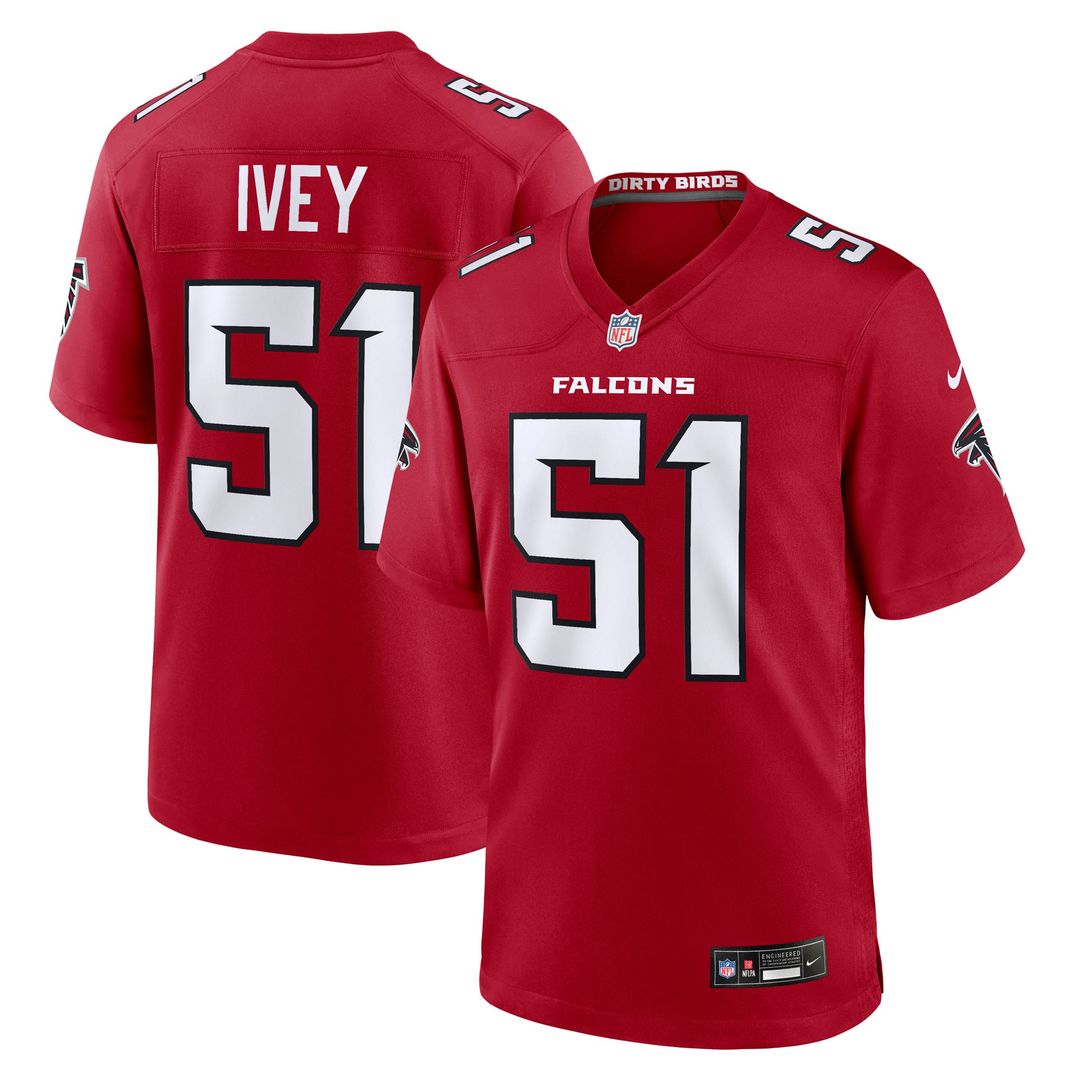 Jared Ivey Atlanta Falcons Game Jersey - Red