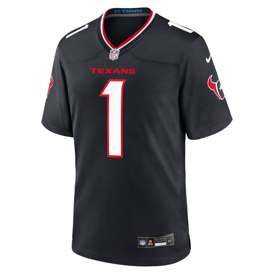 Number 1 Groom Houston Texans Game Jersey - Navy