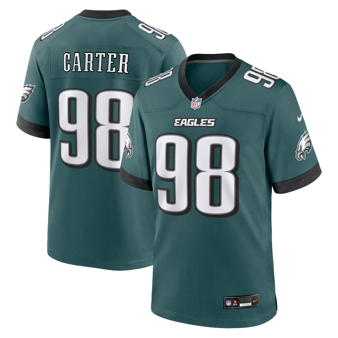 Jalen Carter Philadelphia Eagles Game Jersey - Midnight Green