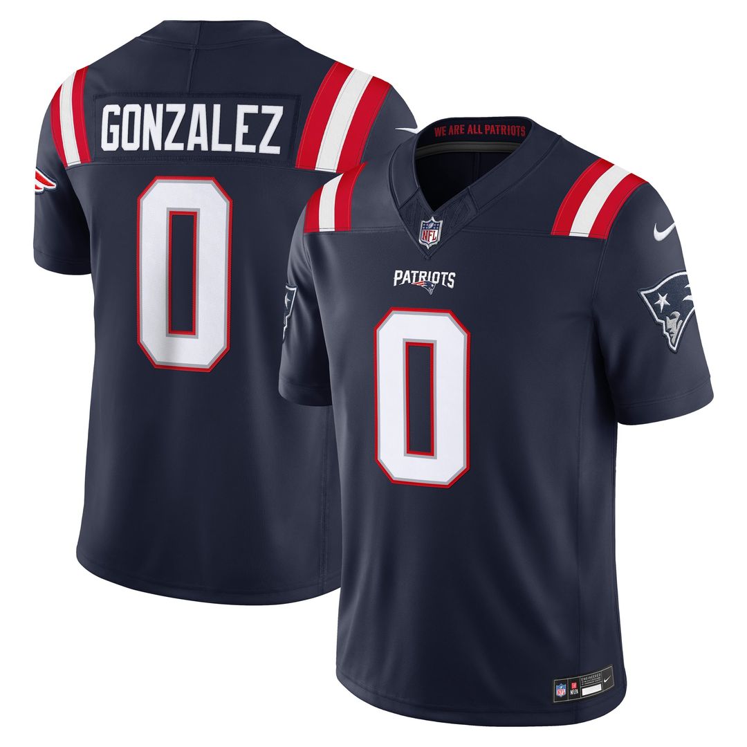 Christian Gonzalez New England Patriots Vapor F.U.S.E. Stitched Limited Jersey - Navy