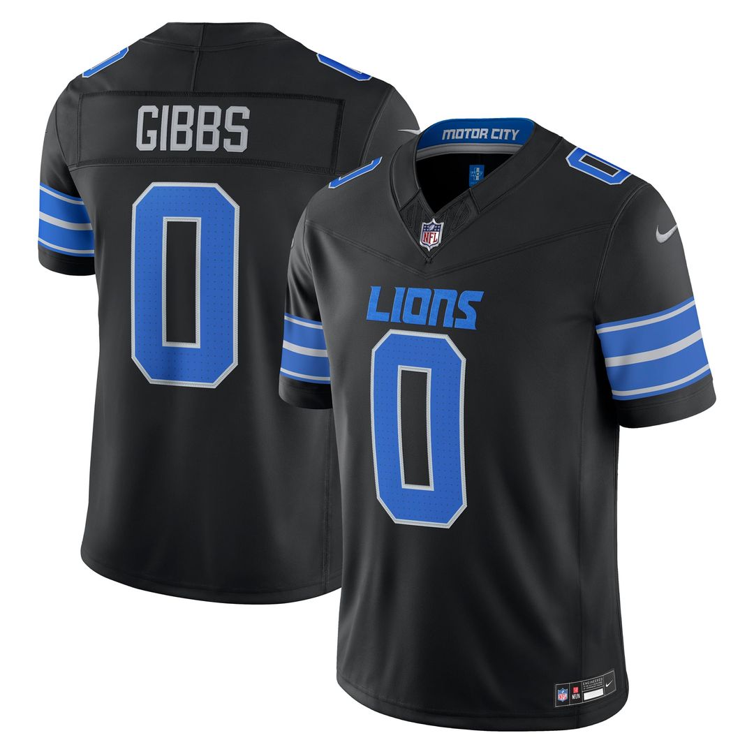 Jahmyr Gibbs Detroit Lions Alternate Vapor F.U.S.E. Stitched Limited Jersey - Black