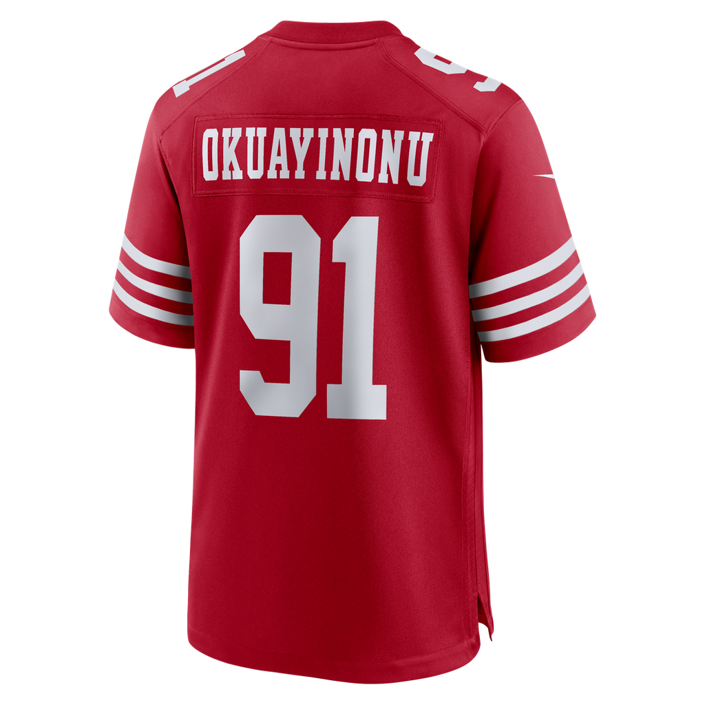 Sam Okuayinonu San Francisco 49ers Game Jersey - Scarlet