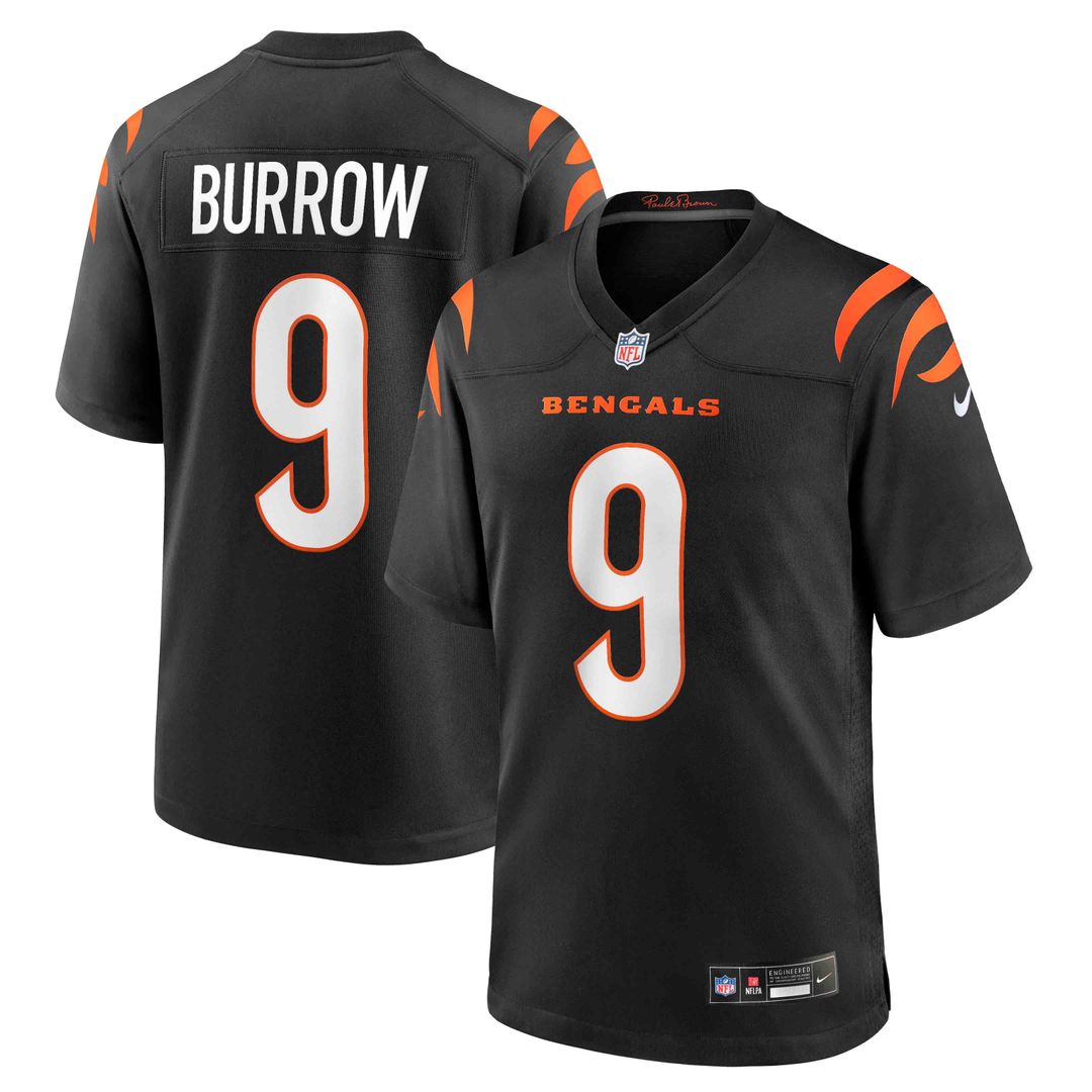 Joe Burrow Cincinnati Bengals Game Jersey - Black
