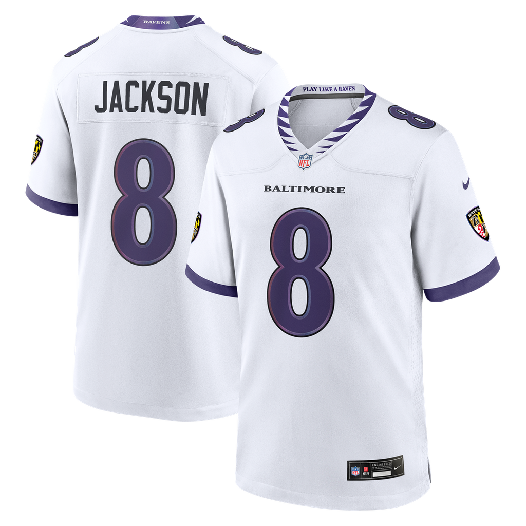Lamar Jackson Baltimore Ravens Game Jersey - White