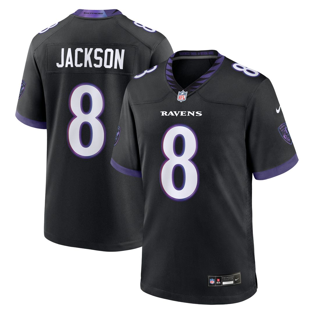 Lamar Jackson Baltimore Ravens Alternate Game Jersey - Black