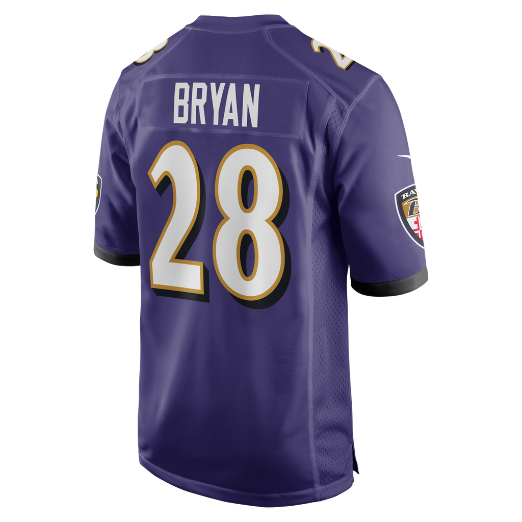 Taven Bryan Baltimore Ravens Game Jersey - Purple