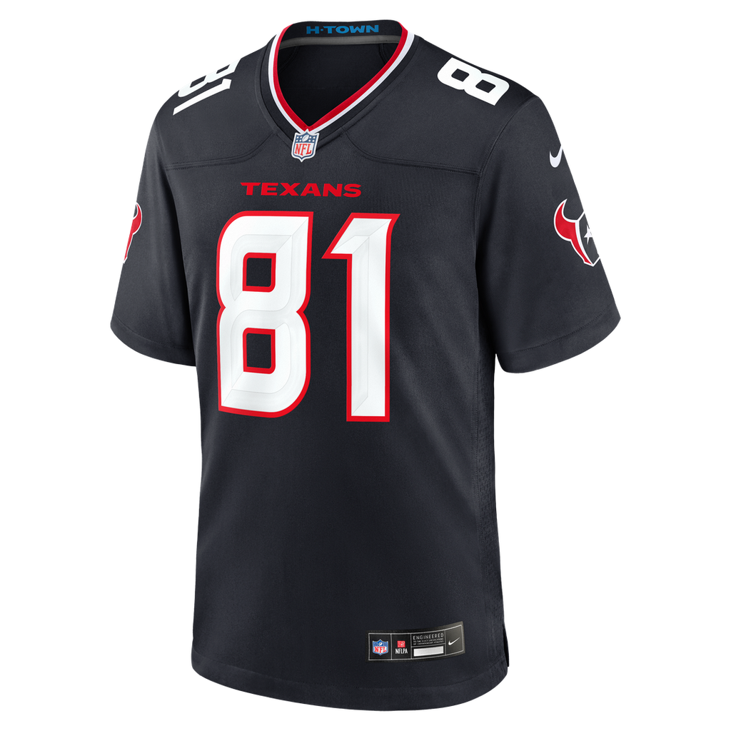 Jayden Higgins Houston Texans Game Jersey - Navy