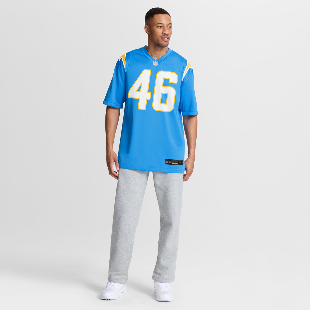 Nikko Reed Los Angeles Chargers Game Jersey - Powder Blue